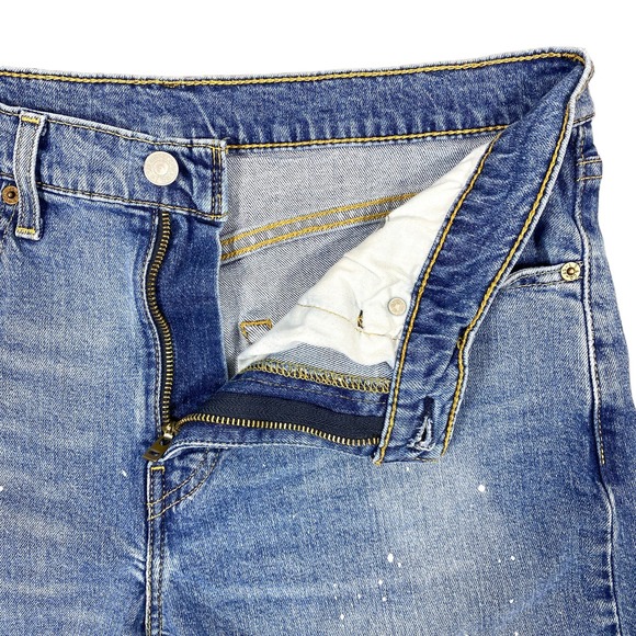 Levi's Cutoff Jean Shorts Women's Unisex 33" x 5.5" Stretch Denim Paint Splatter - Picture 4 of 12